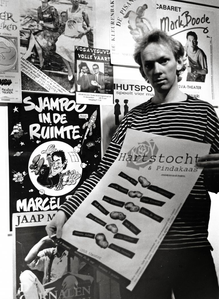 Scan archieffoto NvhN 1 juni 1991. Henk Kuiper coordinator USVA theater neemt binnenkort afscheid.
foto: DvhNWolter Kobus