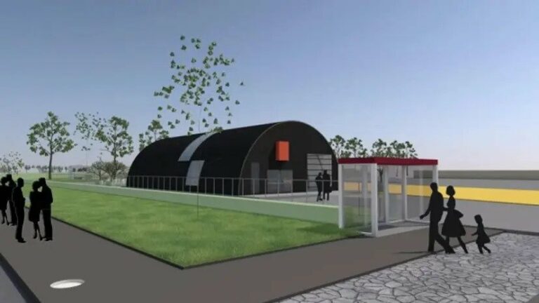 Impressie van het informatiecentrum bij het Stationsgebied.