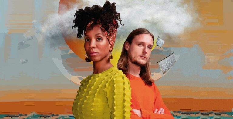 Actrice Dionne Verwey staat voor acteur Krisjan Schellingerhout.