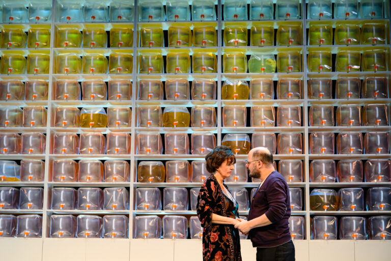 Sanne Wallis de Vries en Bas Hoeflaak houden elkaar vast