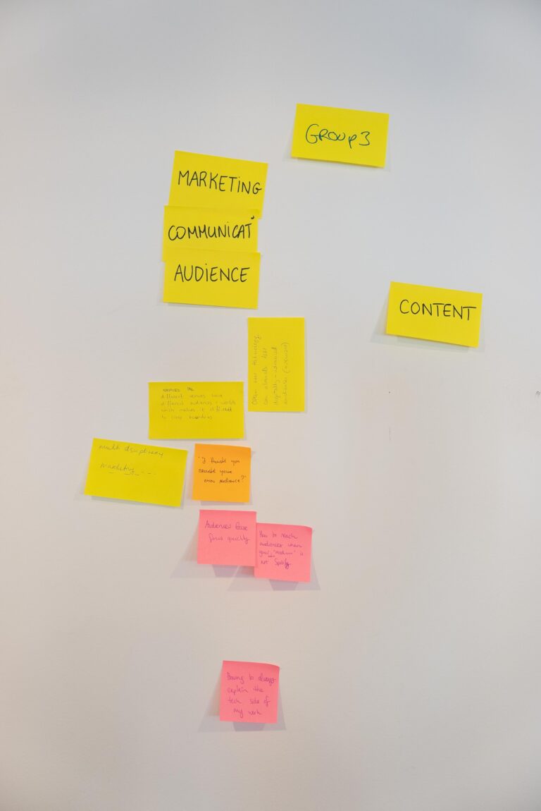 post its met ideeën