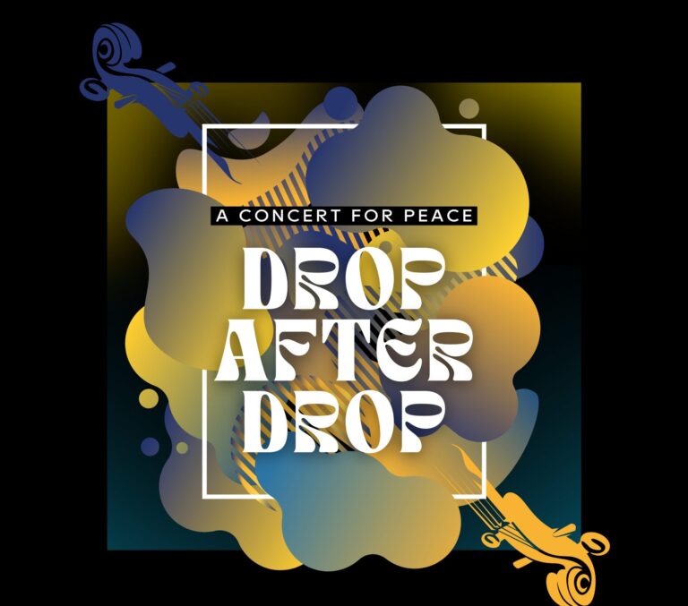 beeld van het herdenkingsconcert drop after drop