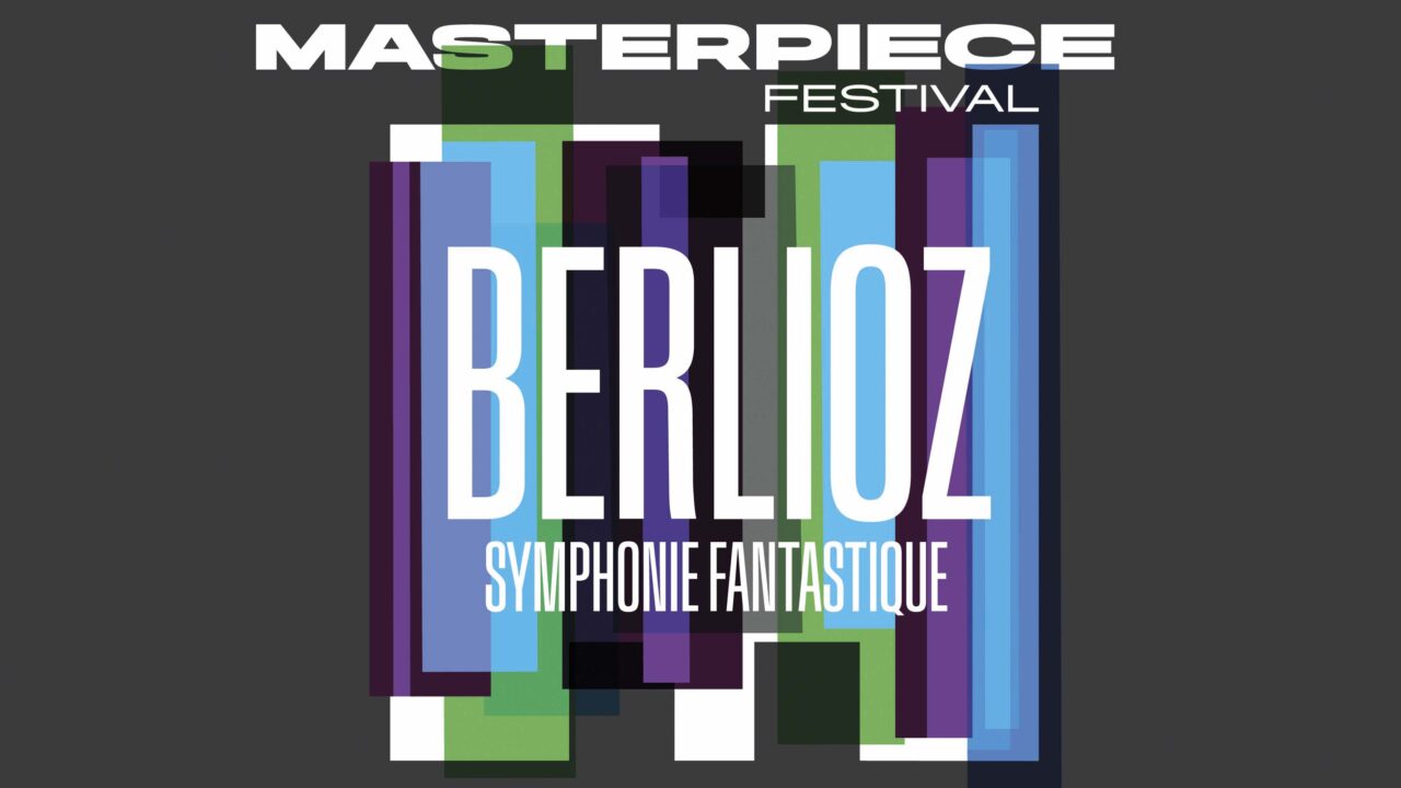 Affiche voor Masterpiece Festival met grote tekst 